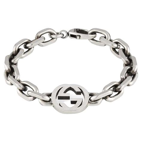 gucci silver bracelet heart|silver bracelet with interlocking g.